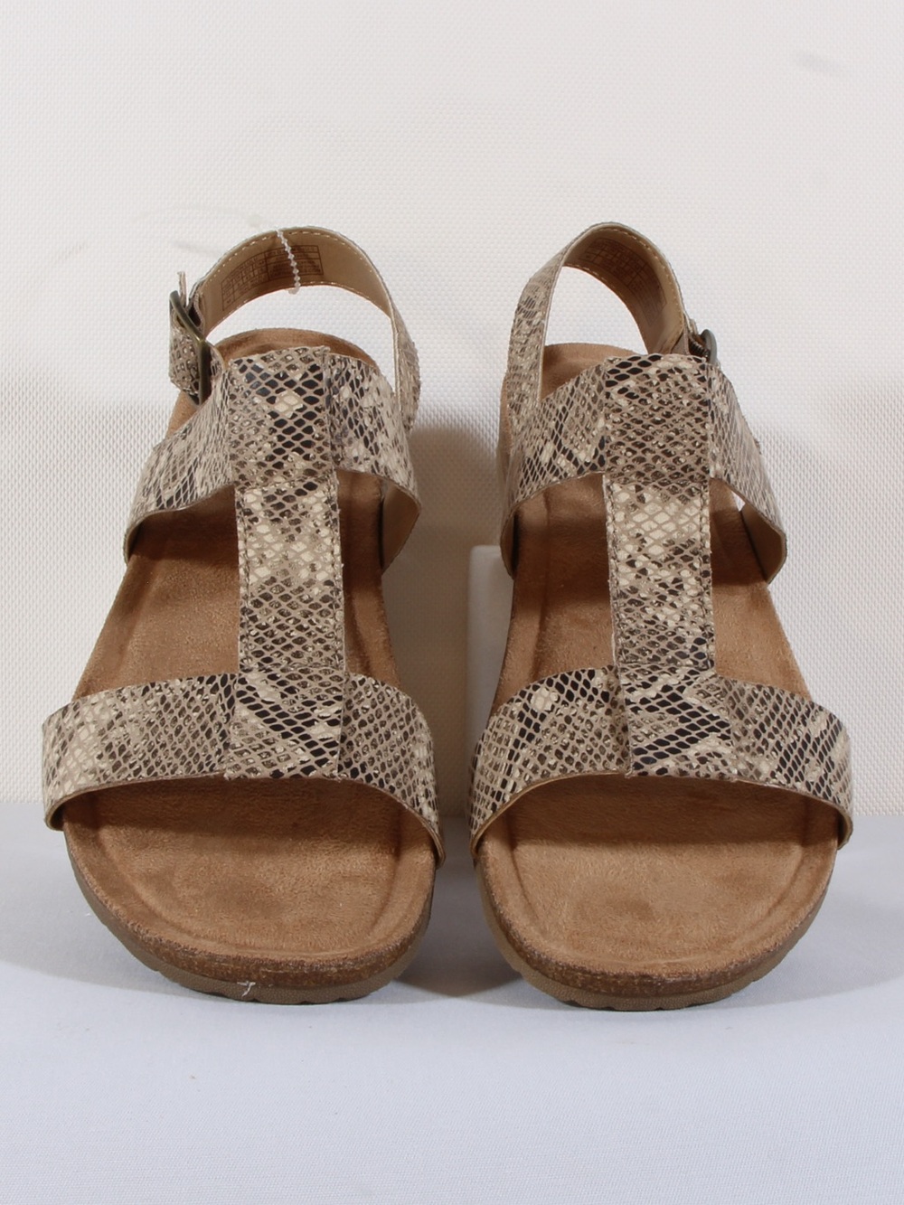 Earth Women's Lyndon Lulu Snake-Print T-Strap Sandals NWOT